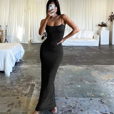 নতুন ফ্যাশন সেক্সি backless কঠিন রঙ পাতলা ফিট হোল্টার পোষাক
